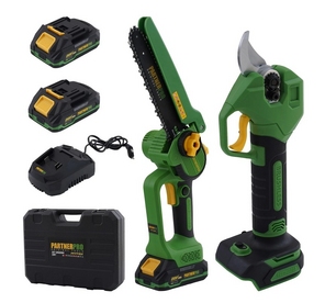 Set foarfecă de grădină și fierăstrău cu lanț pe acumulator PARTNERPRO